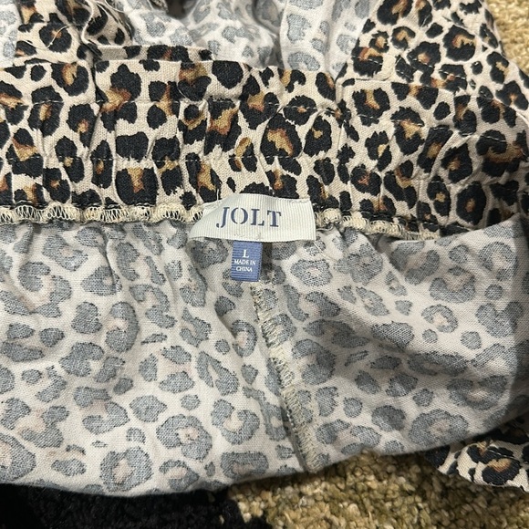 Jolt Linen Animal Print Brown and Black Shorts Women’s Large - Picture 6 of 8